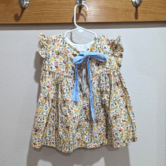 Seaux Smocked Tank Top Girls Sz 3T Floral Ditsy Girly Flutter Boutique - Picture 3 of 5